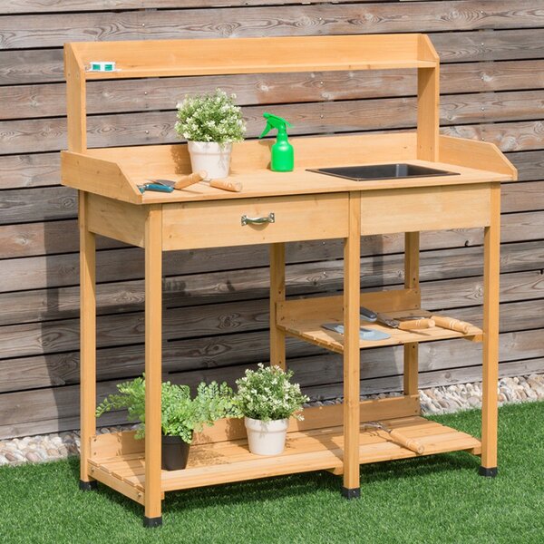 Freeport Park Geraci Fir Wood Potting Bench Wayfair